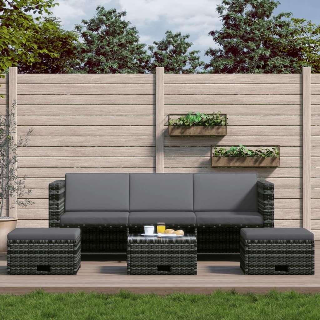Set de jardin Lounge avec coussins Poly Rattan Salon de Image du produit 