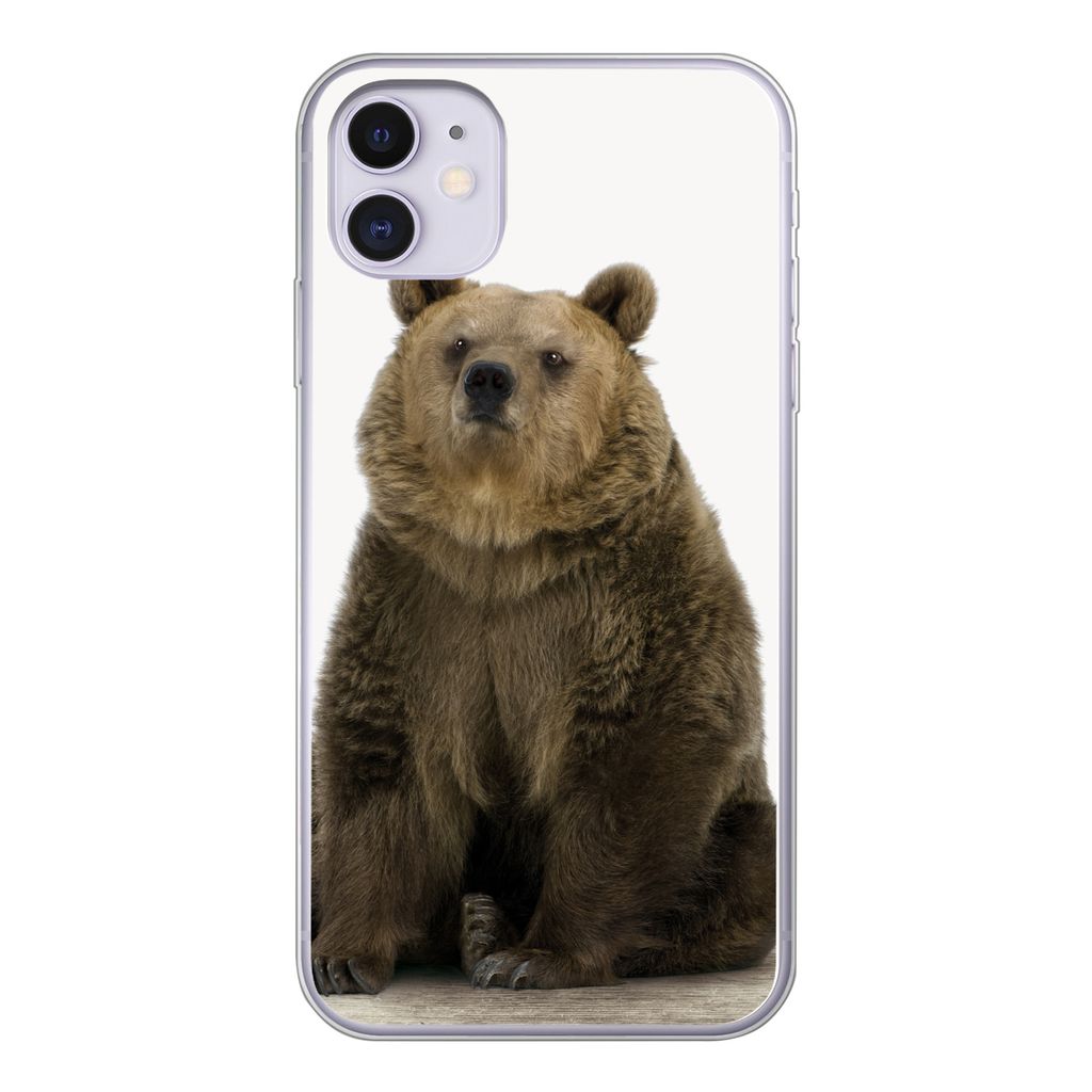 MuchoWow Handyhülle Schutzhülle Hülle für iPhone 11 Braunbär - Tiere - Bär - Niedlich - Jungen - Mädchen Silikon Softcase Handy Hülle - H...