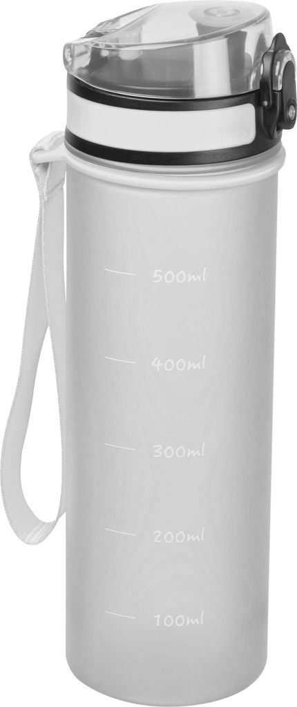 Trinkflasche aus Tritan mit Messskala und Trageschlaufe / Produktbild 