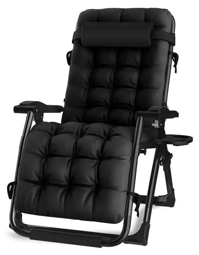 Siège d'appoint pliable en aluminium noir 45x78 cm style contemporain