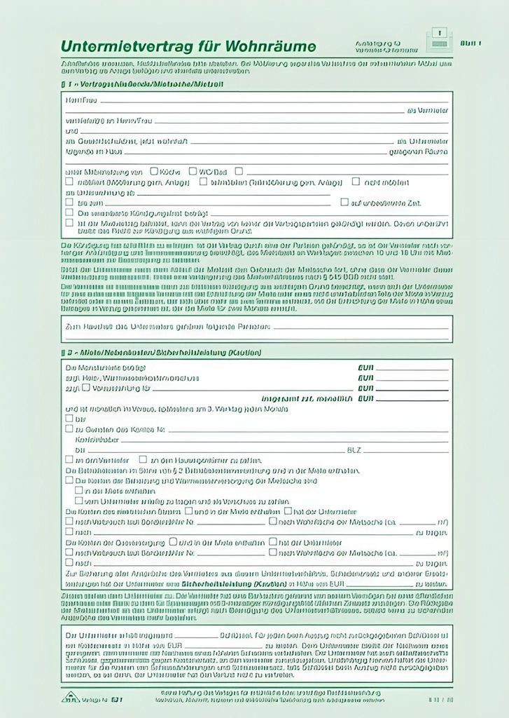 RNK Untermietvertrag DIN A4 SD für Wohnräume Produktbild 