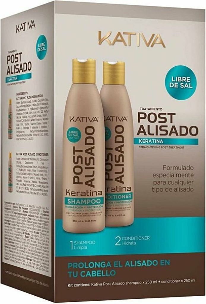 Kativa Keratina Shampoo Glatte Haare 250ml Set 2 Artikel Produktbild 