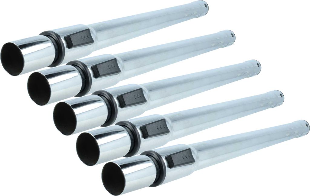 vhbw 5x Staubsaugerohr kompatibel mit Lidl Parkside Staubsauger - 35 mm Anschluss, 60 - 97 cm lang Schwarz Silber