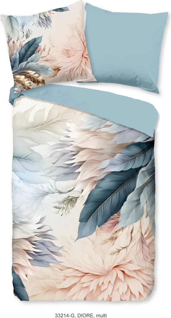 Biancheria Letto 135x200 Piume e Foglie 100% Cotone - Alta Qualità