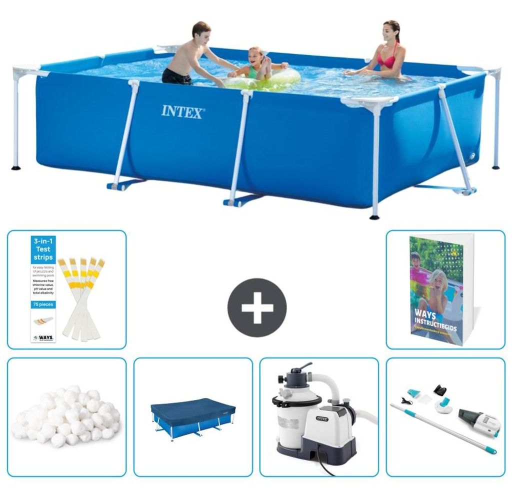 Rechteckiger Frame Pool - 300x200x75 cm - 7-teilig S169