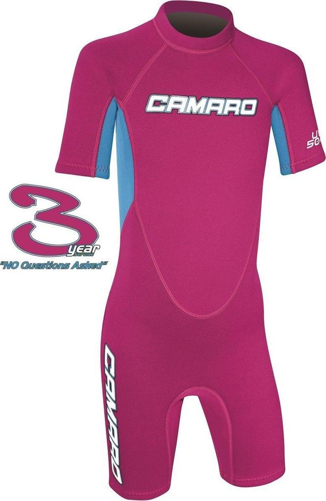 CAMARO Flex Kinder Shorty Toddler Reactor Spring Neopren Neoprenanzug Schwimmanzug pink - Groesse: 6 (124-132)