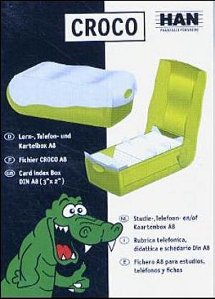 HAN Karteikasten CROCO 998-653 DIN A8 PP gelb transluzent