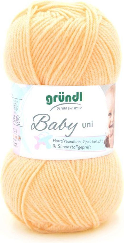 Gründl Babywolle uni,1x50 gr,70% Polyacryl/30% Polyamid pflegeleicht und kuschelweich 02
