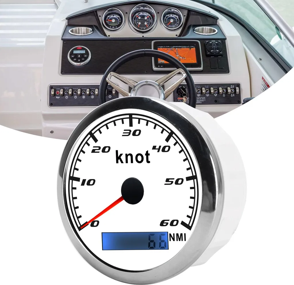 Compteur GPS Numérique IP67 avec Antenne Externe 9-30V DC Blanc - 4