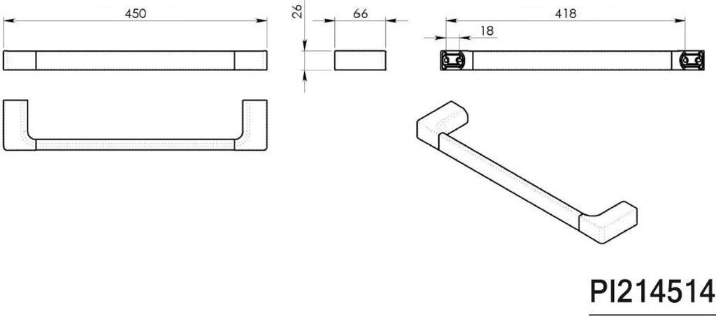 Handtuchhalter Cm. 45 Pirenei Bl