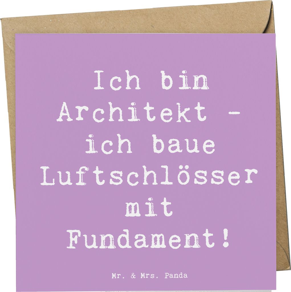 Mr. & Mrs. Panda faltkarte Spruch Architekt Luftschlösser - Lavendeltraum - Geschenk, Berufsprodukte, technisch, Kreativität, Bauwerke, Beruf, Ar...