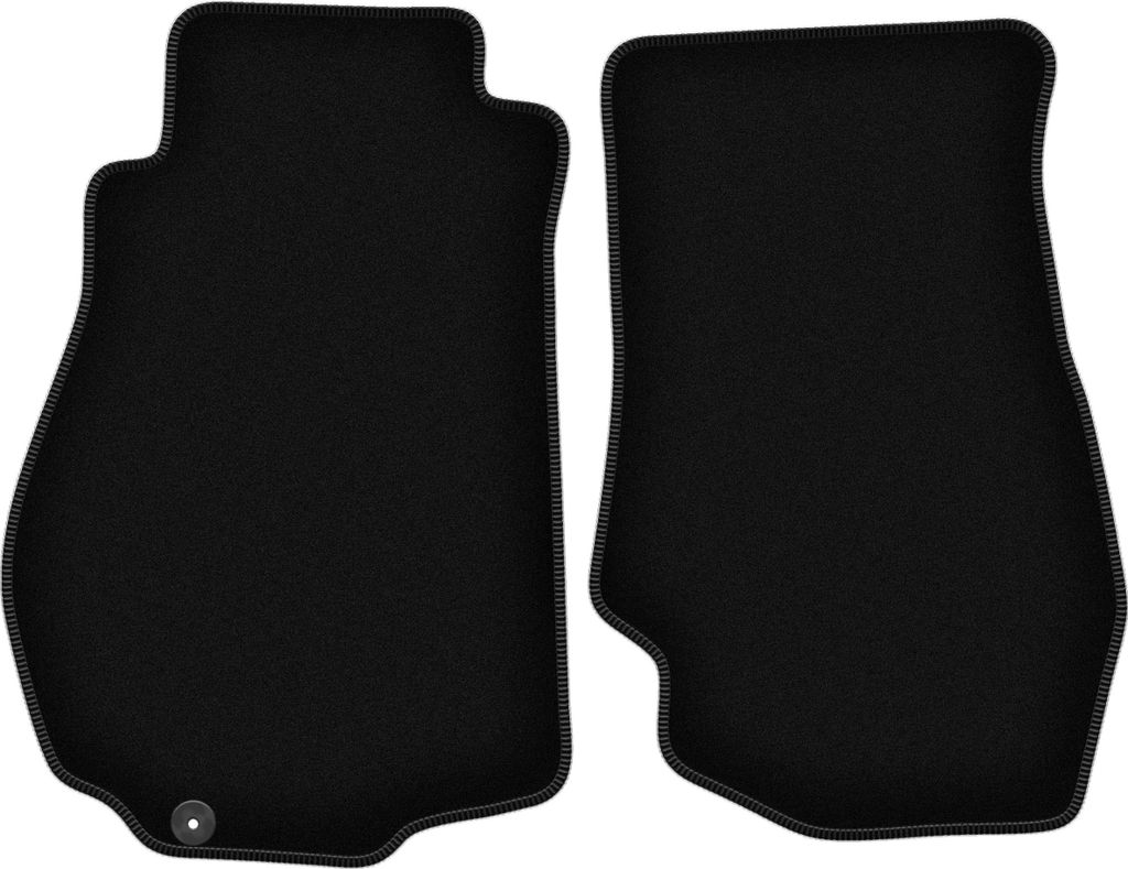 Wielganizator Velours-Autoteppiche vorne – passend für Nissan 350Z (Coupe, Bj. 2003-2009) – schwarz, passgenau, mit Befestigungen set 2 Stk.