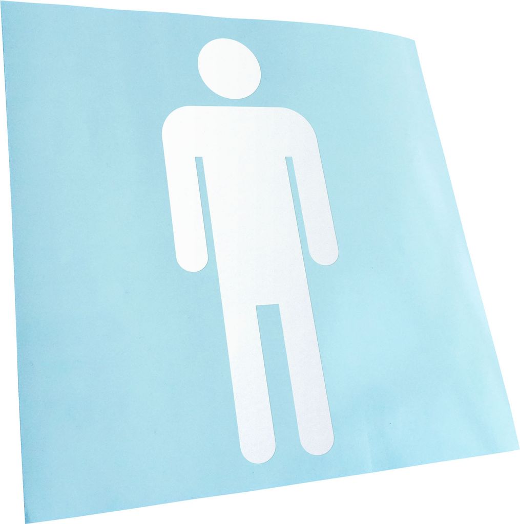 Kiwistar - Autoaufkleber - Männlich Piktogramm - Mattweiss - 24x10cm - Aufkleber für Auto, Laptop, Fahrrad, LKW, Motorrad mehrfarbig JDM Decal Ra...