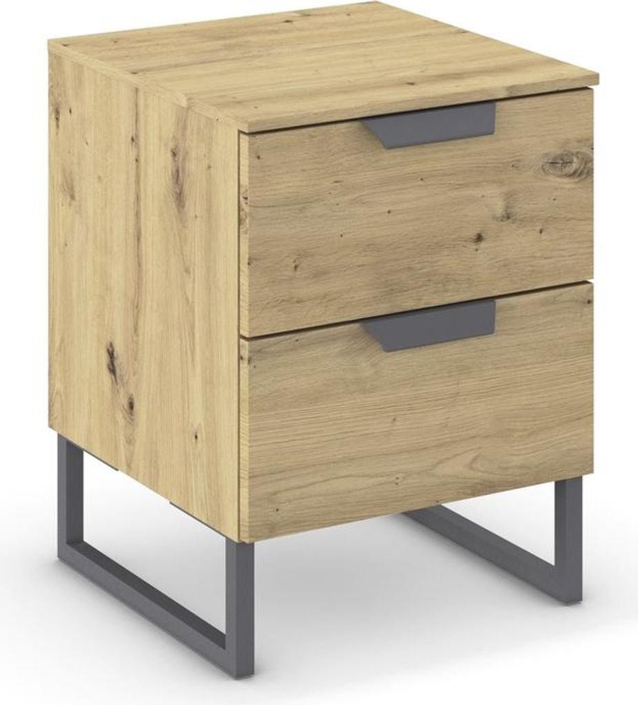 Nachtkommode >Aditio Box< in Eiche Artisan Nachbildung - 40x53x44 (BxHxT)