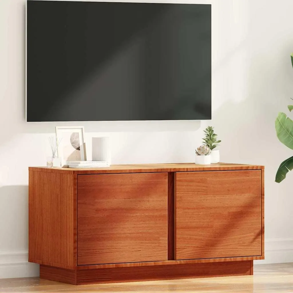 Mobile TV In Legno Massello Di Pino Con Ampio Spazio Di Stoccaggio E Design Moderno 110 X 40 X 50 Cm Vidaxl