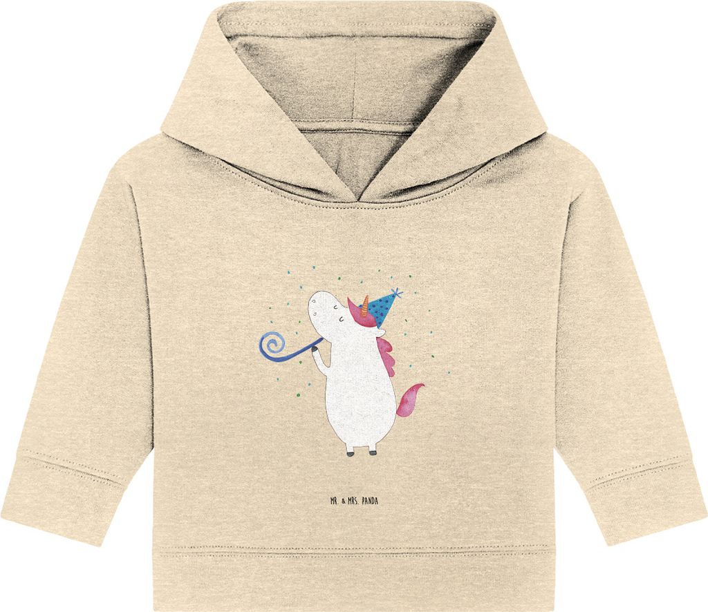 Mr. & Mrs. Panda Organic Baby Hoodie Einhorn Party 24. - Produktbild 