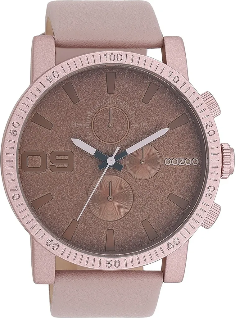 Montre à Quartz Analogique Oozoo - Design Minimaliste Cuir Rose Pastel