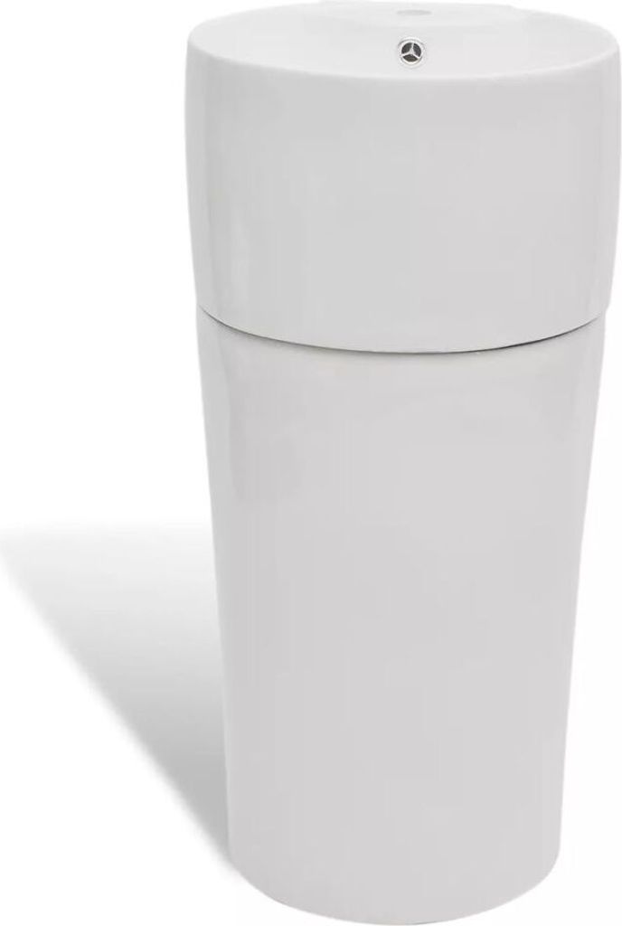 vidaXL Standwaschbecken mit Hahn/Überlaufloch Keramik weiß Produktbild 