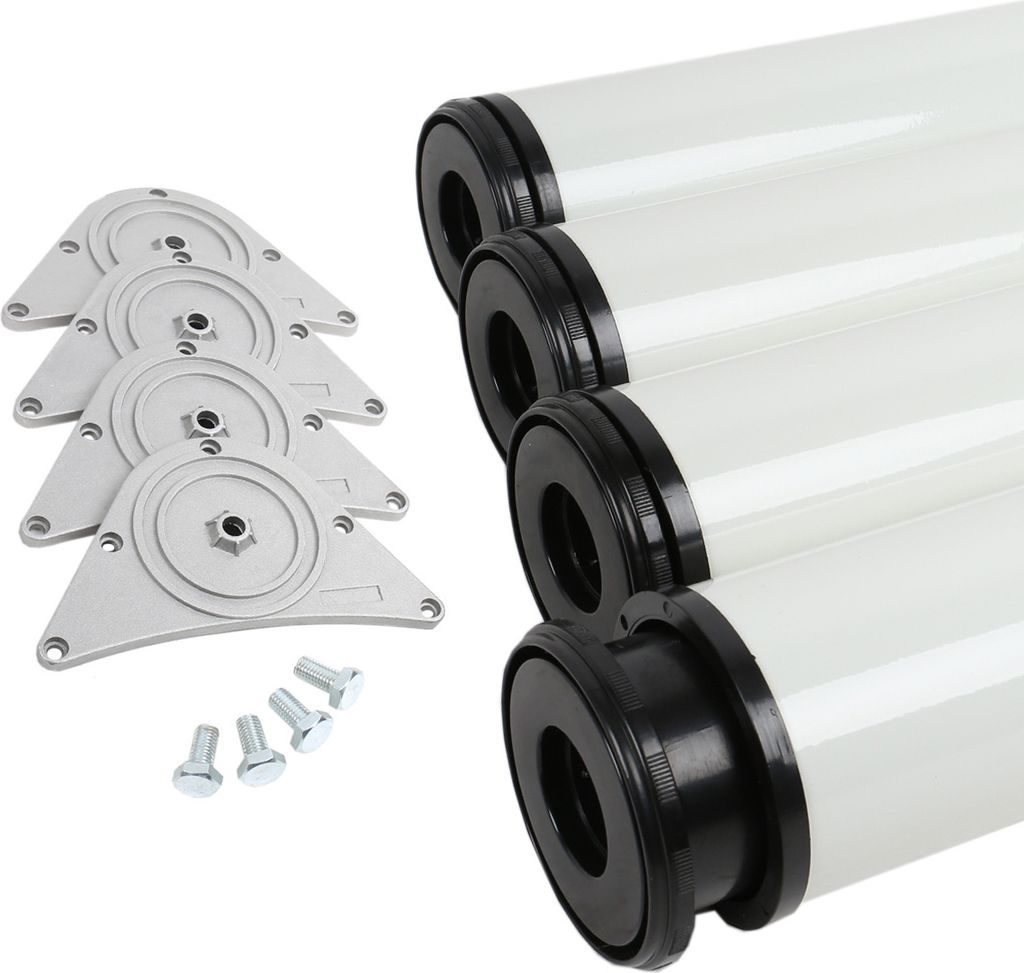 4er Set Tischbeine Möbelfüsseø 80mm in Weiß Höhe 870mm Tischstütze aus Metall