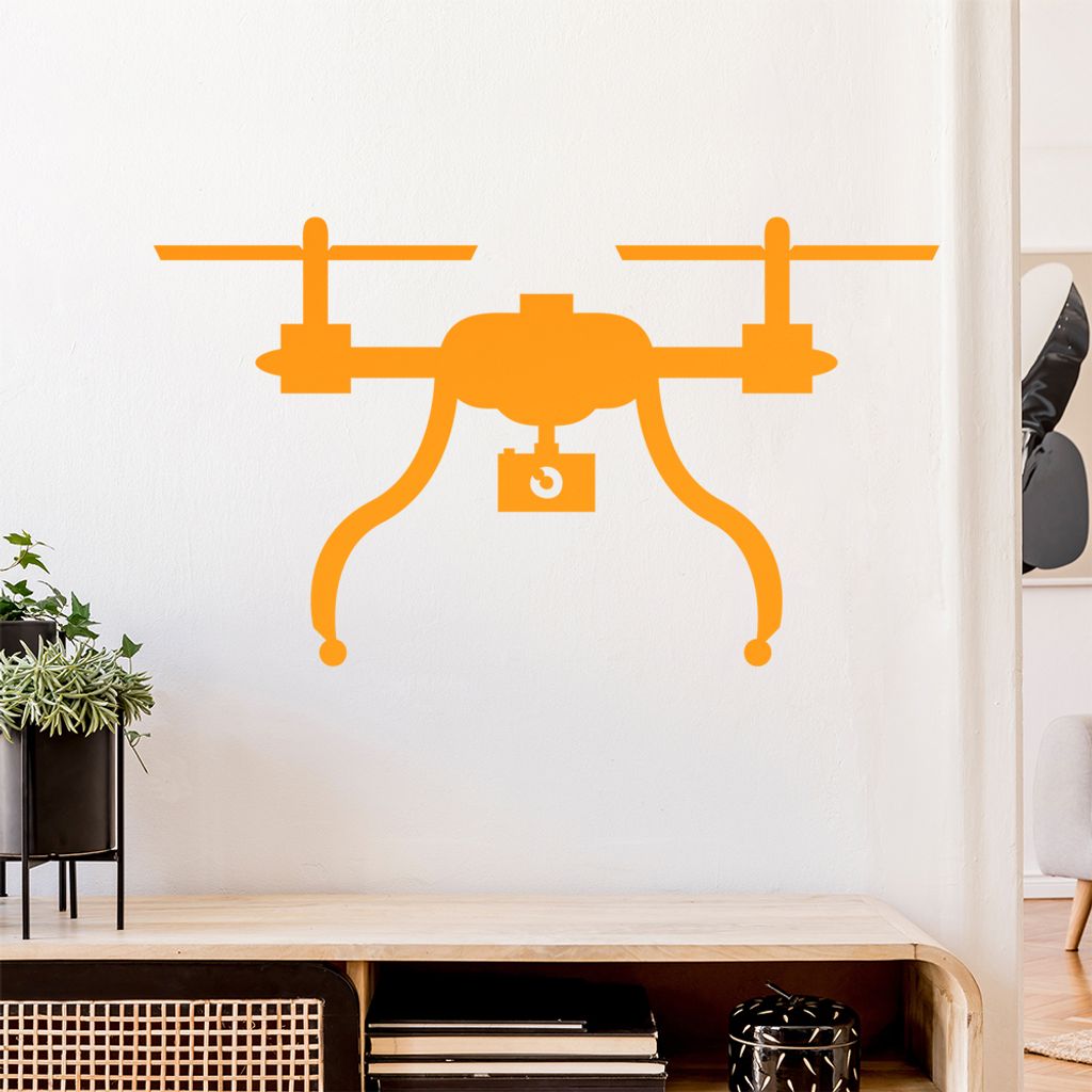 Kameradrohne Quadcopter Wandtattoo Wandaufkleber Wall Sticker - Dekoration, Küche, Wohnzimmer, Schlafzimmer, Badezimmer