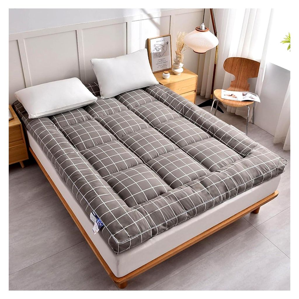 Dicke, gerollte Camping-Futon-Matratze, weiches und bequemes Bett für Schlafräume, Gäste und vielseitige Schlafsofas für Entspannung im Innen- ...