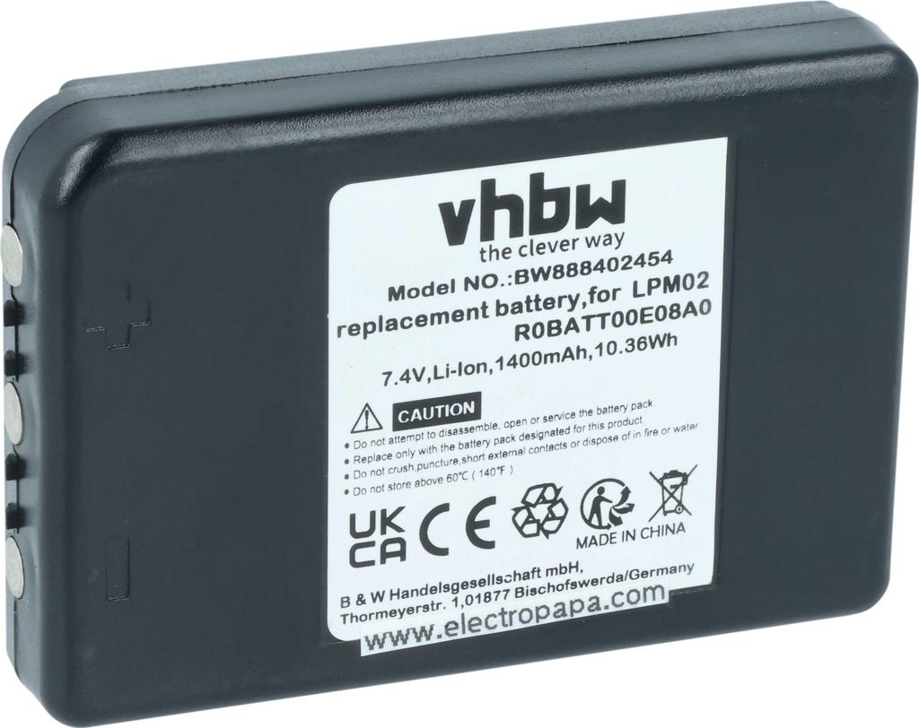 vhbw Akku kompatibel mit Autec DJS, DJL, Air Dynamic, Air, DJR, AJS, DJM, AJR, AJM Industrie-Funkfernsteuerung Fernbedienung (1400 mAh, 7,4 V, Li-Ion)