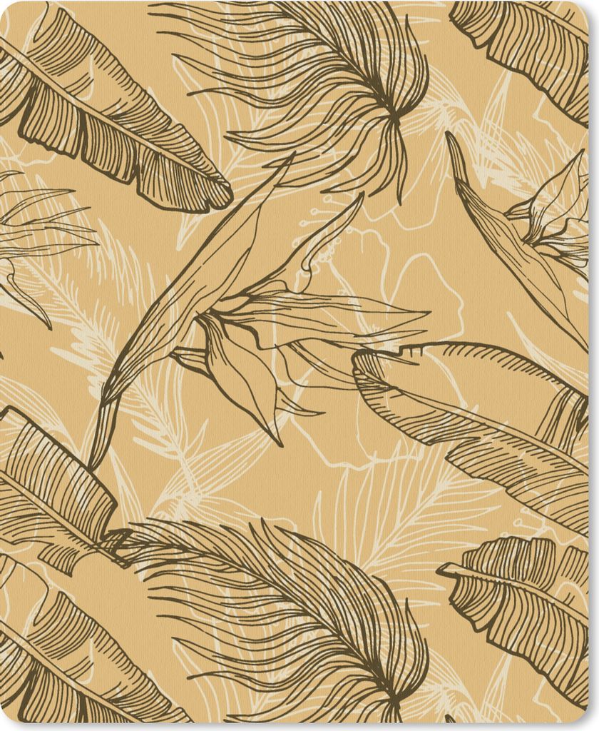 MuchoWow Mauspad Mousepad Blätter - Sommer - Tropisch - Hawaii 19x23 cm - Mousepads - Maus Mat - Pad - Mausunterlage - Mauspads - Spielen