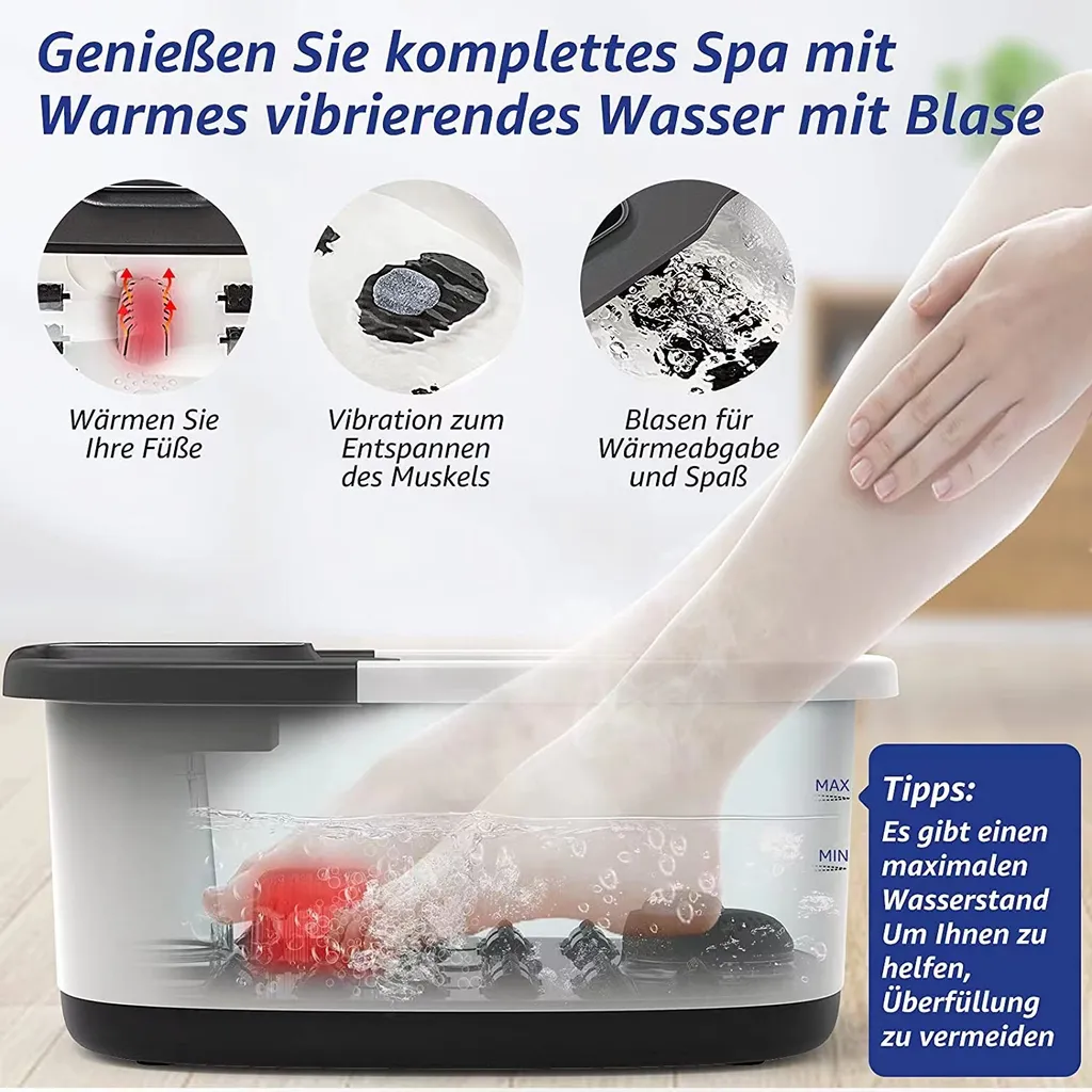 Baignoire pour les pieds électrique avec fonction massage relaxante - 5