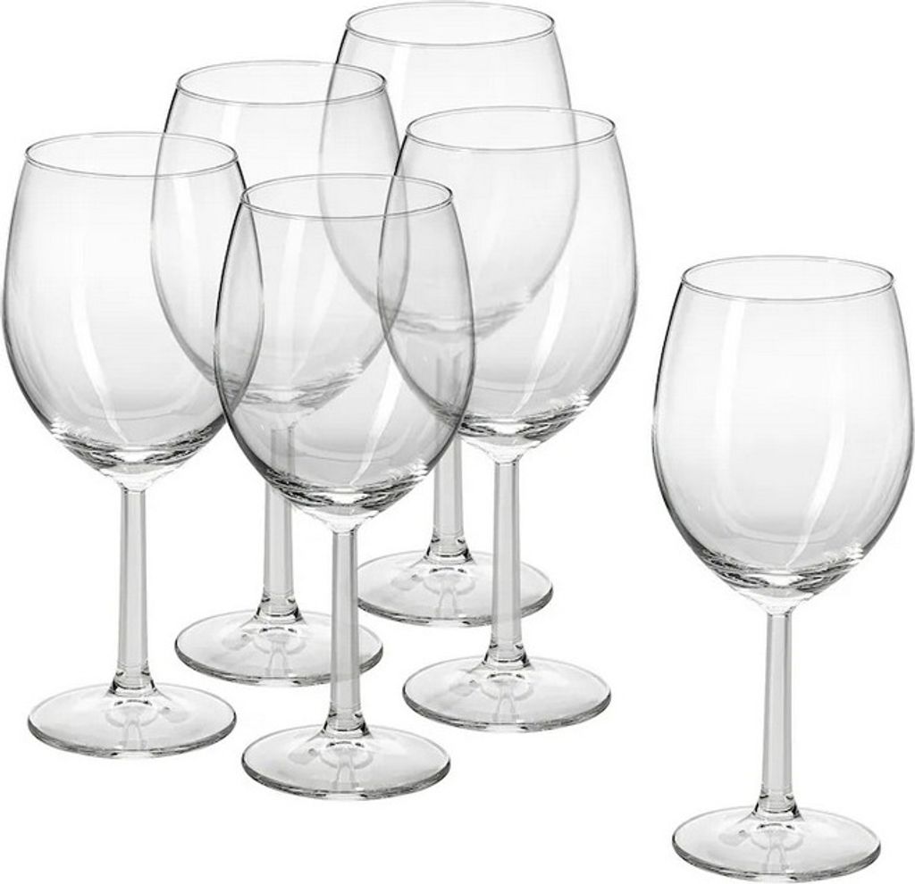6-er Set SVALKA Ikea Weinglas, Rotwein, Klarglas, 44 cl