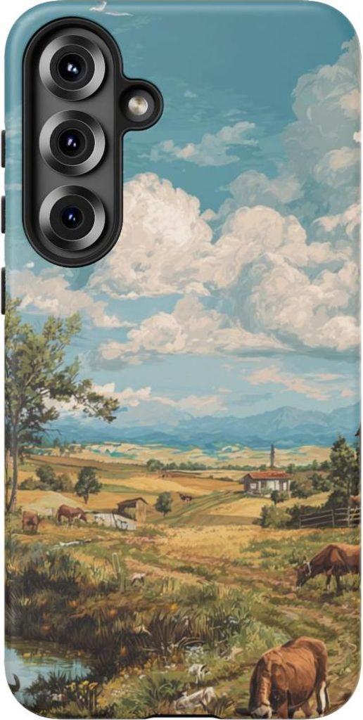 Ländliche Idylle mit Bauernhoftieren – Hülle Kompatibel mit Samsung Galaxy S25 Plus