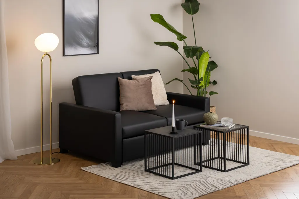 Table d'appoint compacte Strington effet marbre noir pour petits espaces - 7