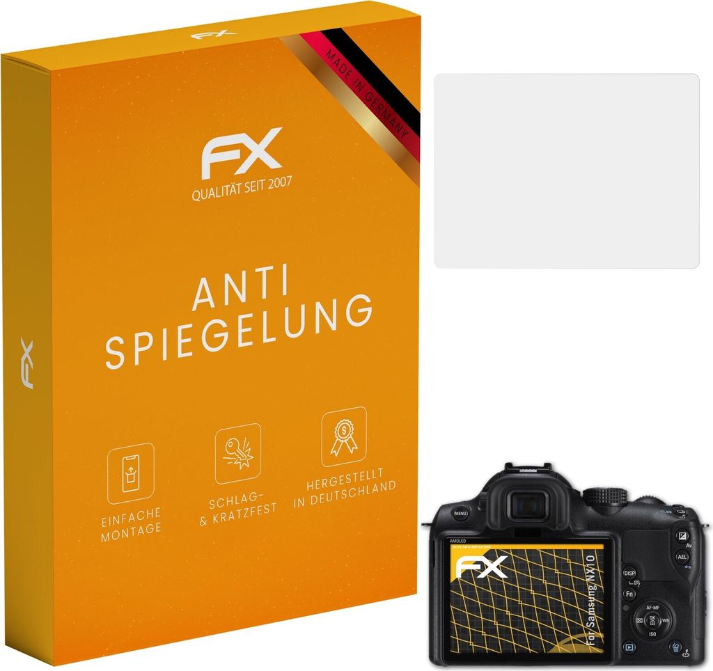 atFoliX FX-Antireflex 3x Schutzfolie kompatibel mit Samsung NX10 Displayfolie