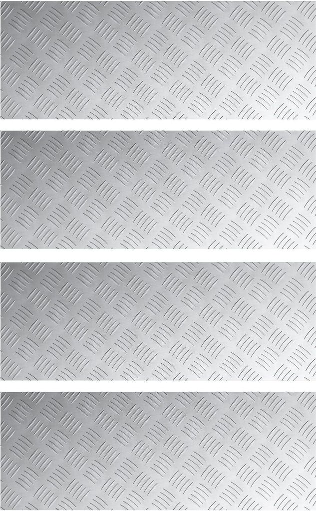Möbel Aluminium Riffelbleche 4 Stück Rutschfest 80x30 cm - Stufenmatten 4104306