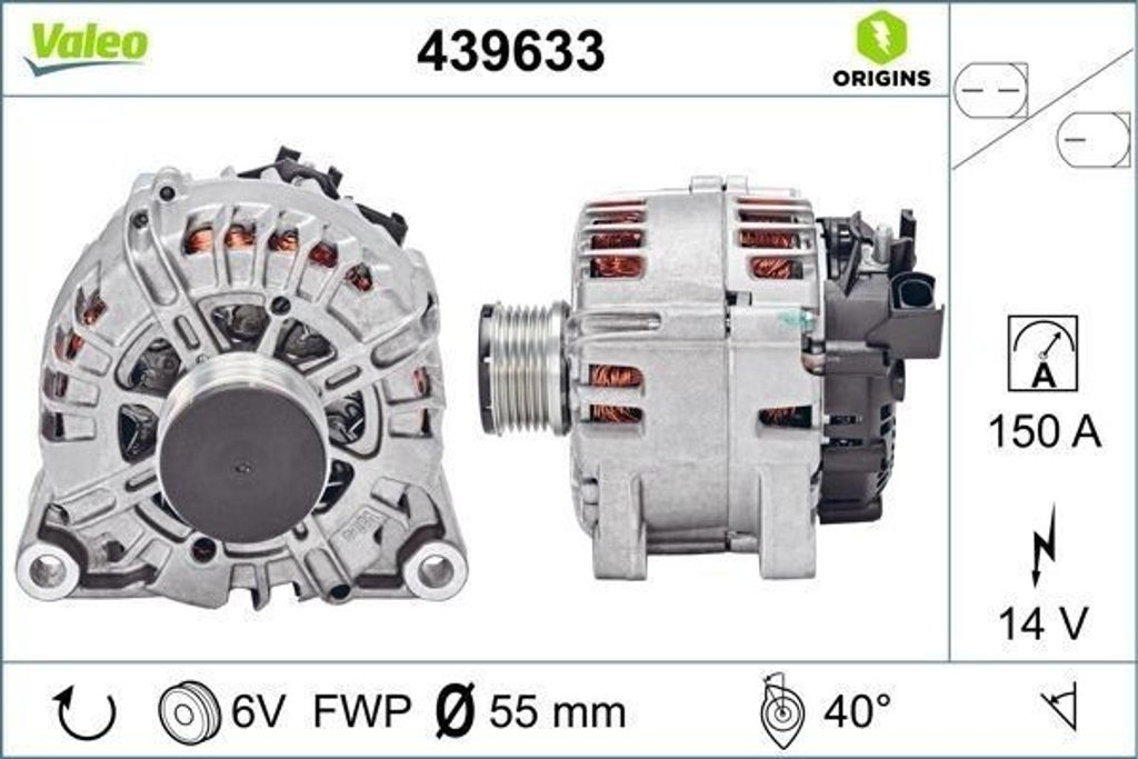 VALEO 439633 - OE 1506300 Lichtmaschine für Fiesta VI, 2 (DE, DH)