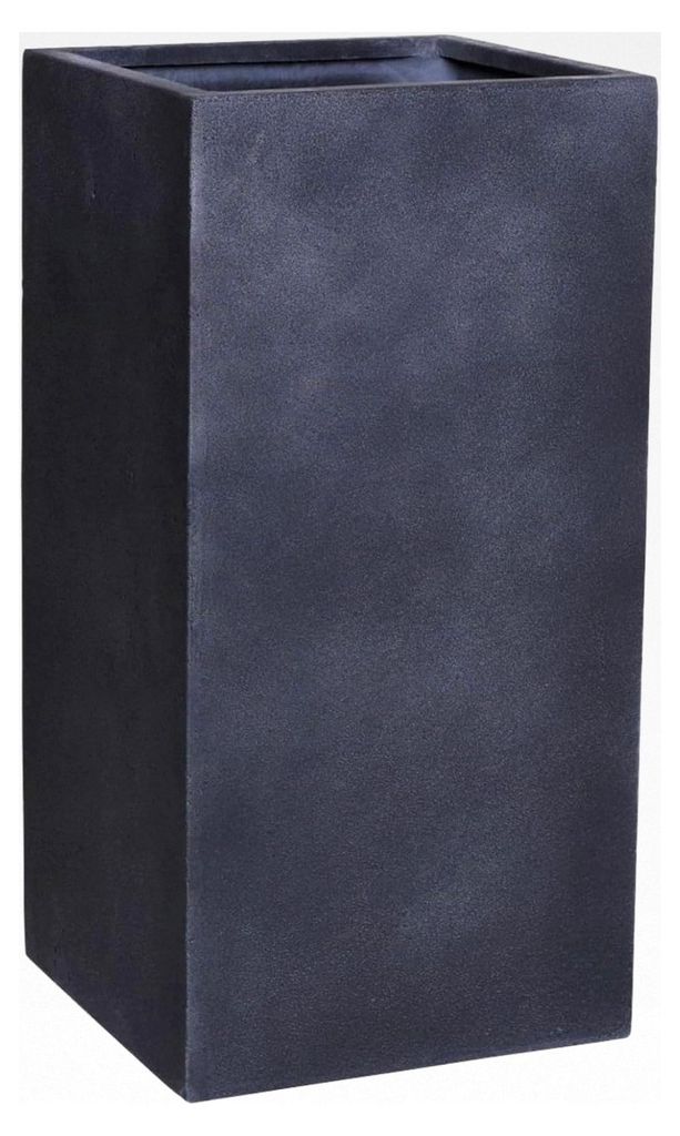 Pflanzkübel Blumenkübel aus Fiberglas in Steinoptik, 80 cm hoch, Anthrazit