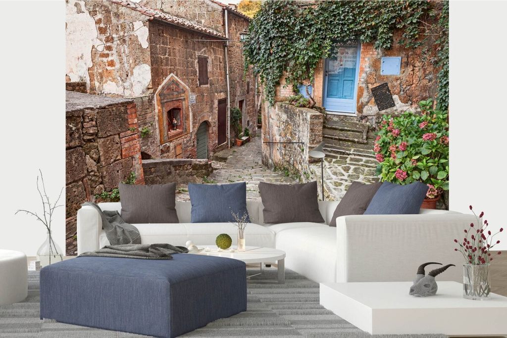 Vlies Fototapete SORANO, TOSKANA 375 x 250 cm (inkl. Kleister) - Vlies Tapete, Wandtapete, Wandbilder - Tapete für Wohnzimmer Schlafzimmer, Büro,...