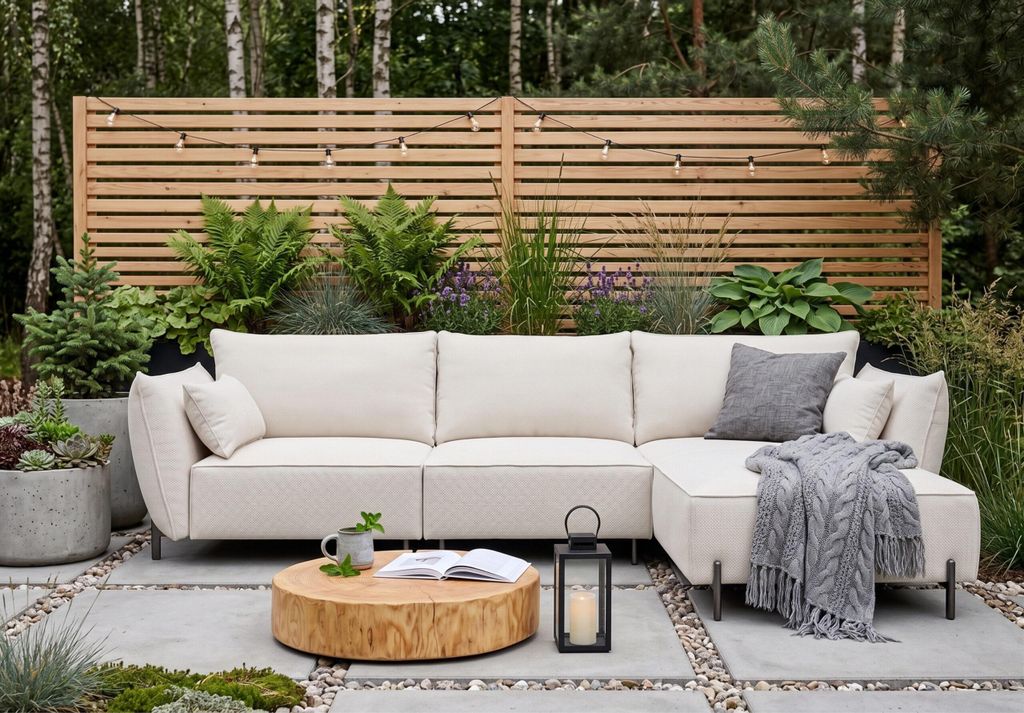 Kaiser Möbel Gartenecksofa für Terrasse und Garten, Stoff Sunlight, Ecru, Rechts, SUNMEE