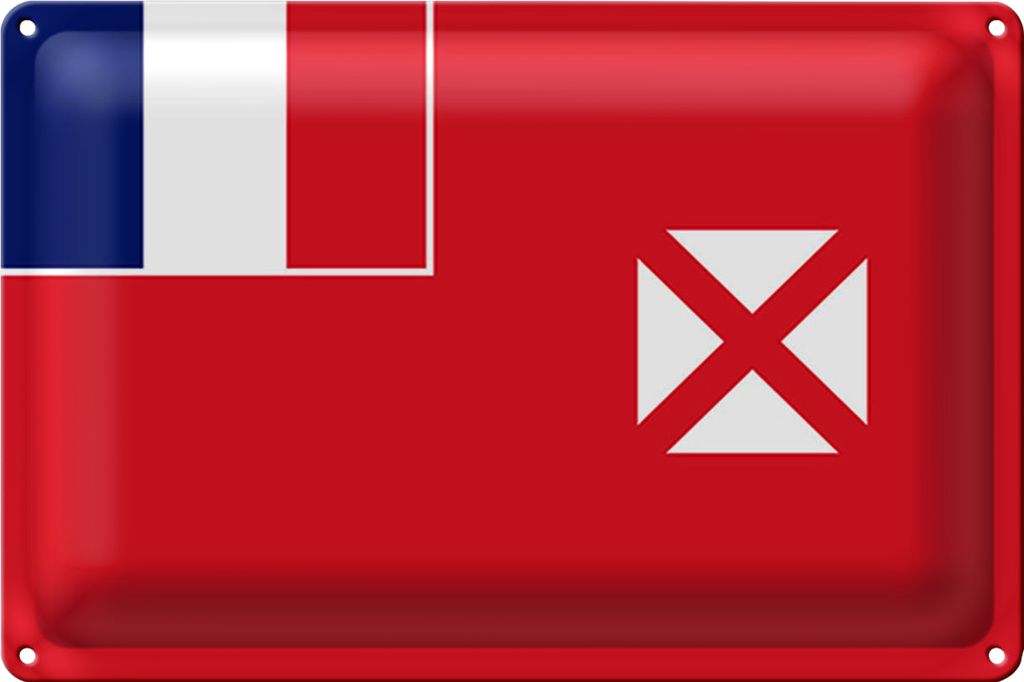 Blechschild Flagge Wallis und Futuna 30x20cm Flag of Wallis