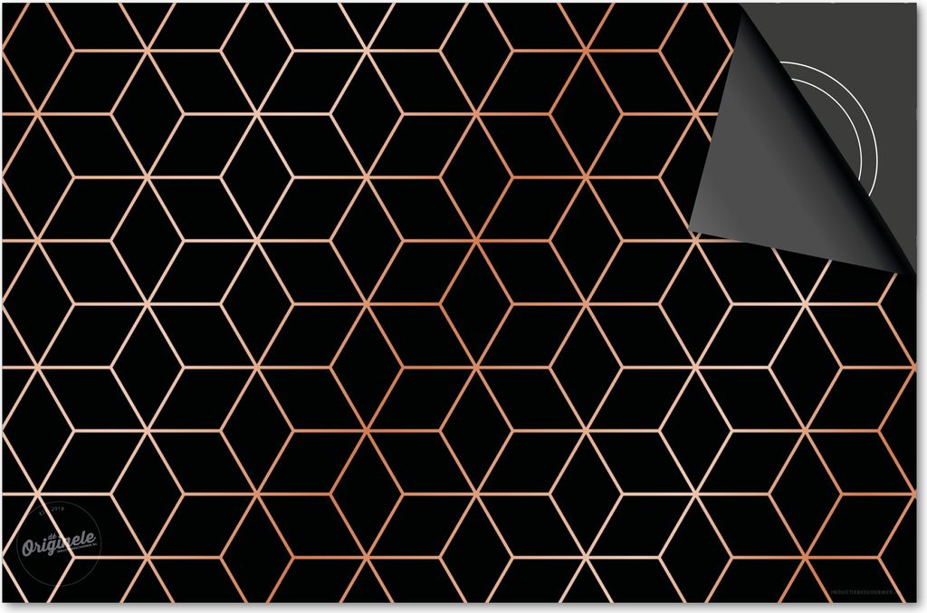 Induktionsschutz 65x52 - abdeckplatte Induktion matt- Dietrix Kochfeldschutz- Base - Hexagon & Mosaik - Kubussen Brons Kaufer