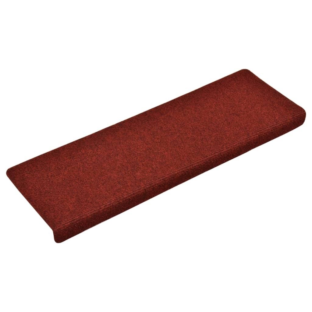 Stufenmatten Selbstklebend 15 Stk. 65x21x4 cm Bordeauxrot Rechteckiger Rand
