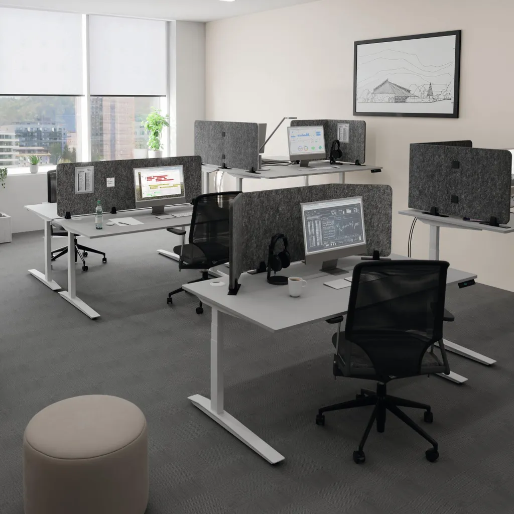 Panneau de séparation de bureau Gris 160cm Durable EFFECT Style Moderne - 5