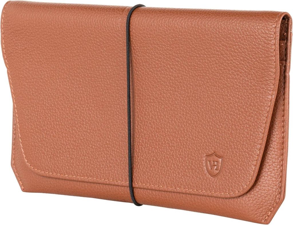 Hochwertige Reisepasshülle aus echtem Nappaleder mit RFID NFC Schutz, Reise Organizer mit Kartenfächern, Passport Wallet für Damen und Herren