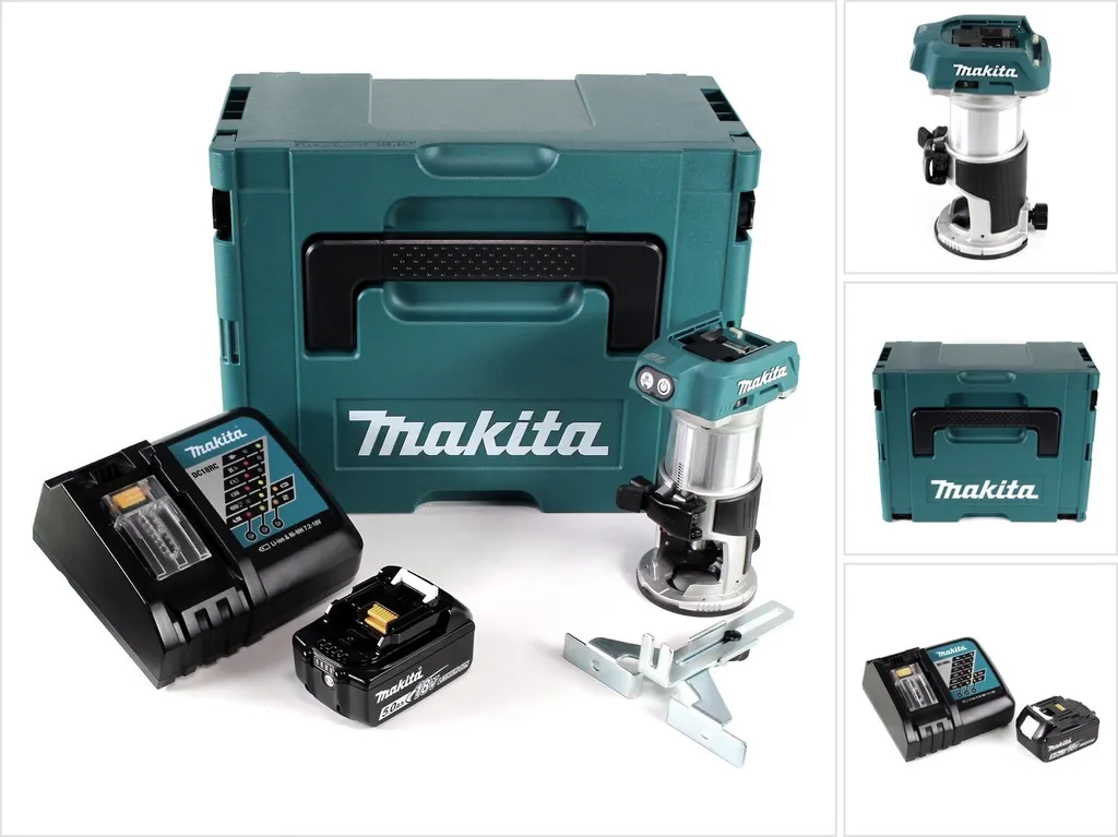 Affleureuse Makita DRT50RT1J sans fil 18V Brushless avec batterie 5Ah