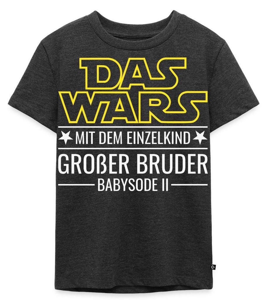 Spreadshirt Das Wars Mit Dem Einzelkind Großer Bruder 2026 Kinder Premium T-Shirt, 110/116 (4 Jahre), Anthrazit meliert