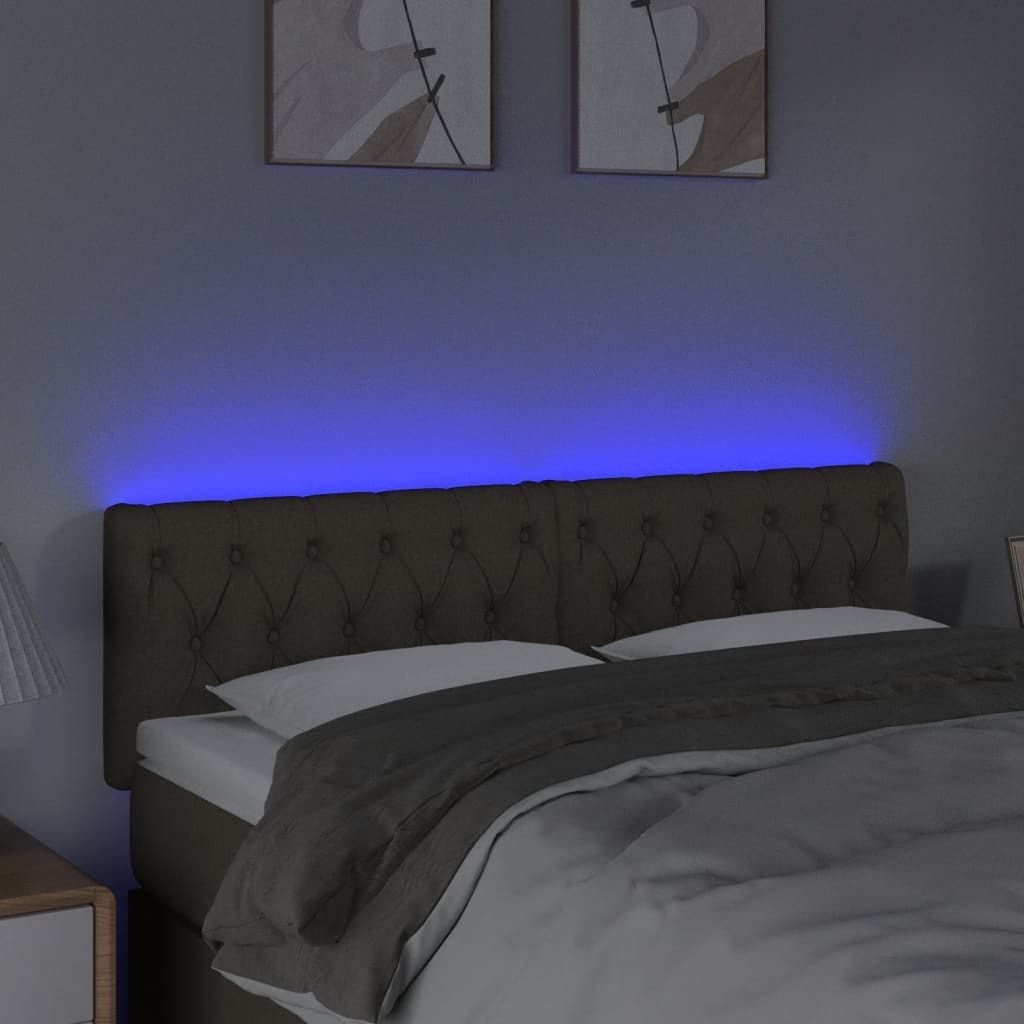 "2026 Aktion"LED Kopfteil Moderner design - legantes Kopfteil fürs Bett - Taupe 160x7x78/88 cm Stoff DEMöbel 4910425