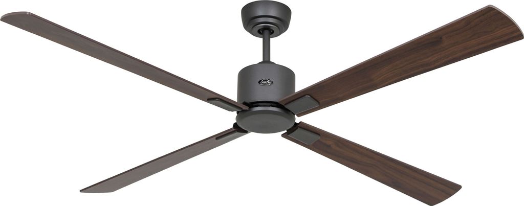 Energiespar Deckenventilator mit Fernbedienung Eco Neo III WiFi 152 cm Basaltgrau Flügel Nussbaum / Kirschbaum