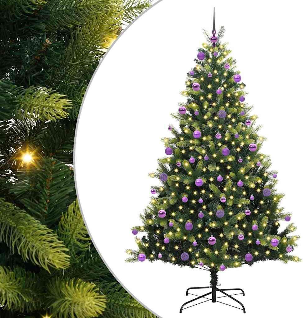 vidaXL Künstlicher Klapp-Weihnachtsbaum mit 300 LEDs Grün 210 cm