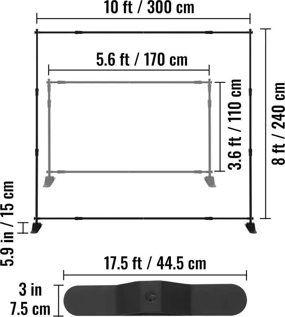 Support d'Arrière-plan Télescopique Réglable pour Mur d'Image Publicitaire - 8
