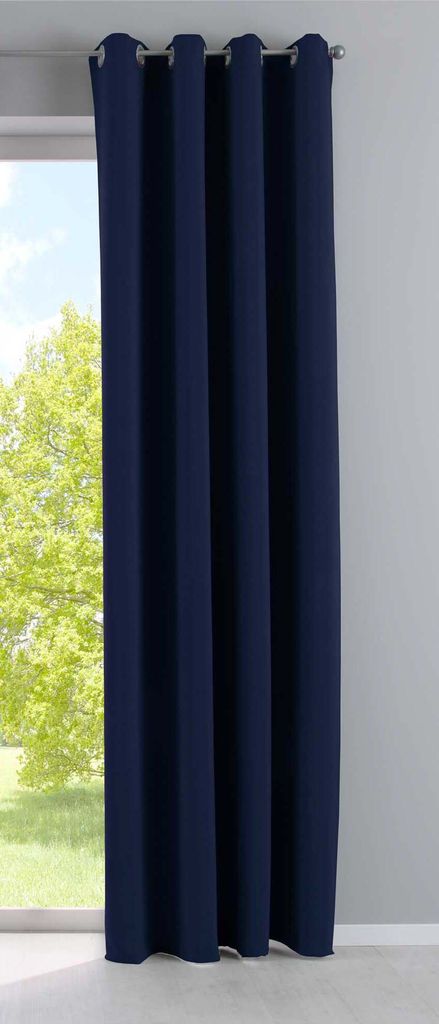Vorhang Blickdicht »NewYork« Blau HxB 245x140 cm 1er-Pack Thermo-Gardine Verdunkelungsvorhang Blackout Ösen schalldämmend UV-Schutz Raffhalter,...