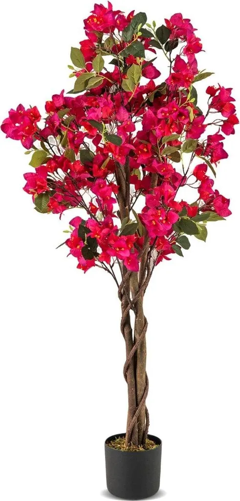 Bougainvillier artificiel rose avec pot 120 cm - Plante décorative